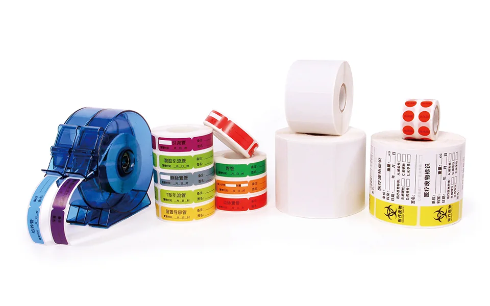 AIDE medical identification labels and label dispenser