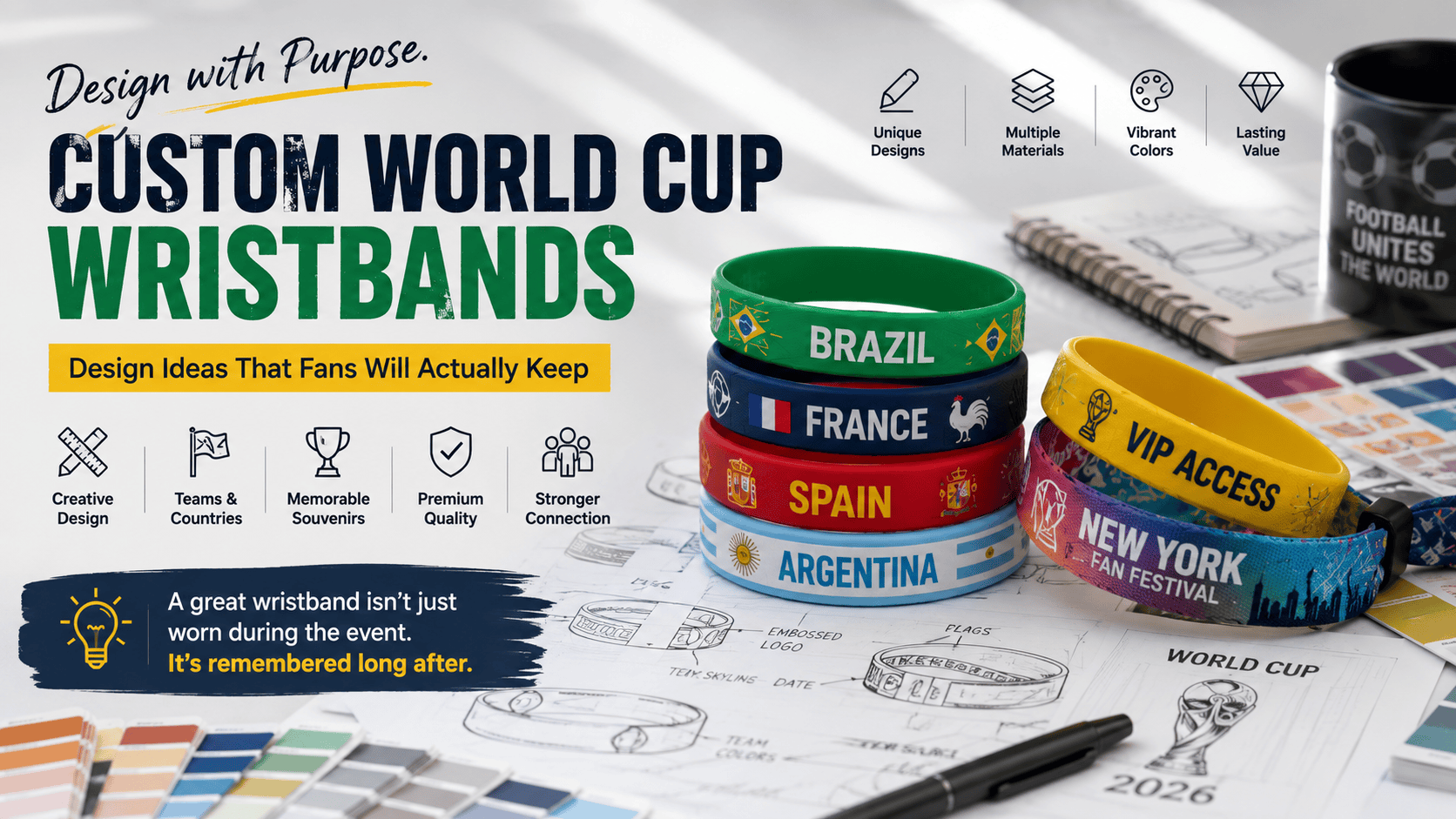 How to Design Custom World Cup Wristbands Fans Will Actually Keep